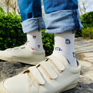 BLANC - chaussettes BIÈRE / FRITES